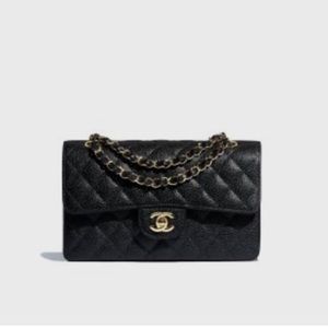 Small Classic Handbag
(Grained Calfskin & Gold-Tone Metal Black)